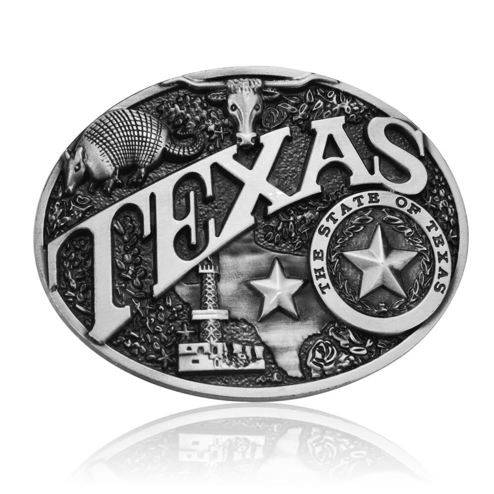 6916 Western Belt Buckle , Taxas Longhorn Bull Mouse Belt Buckle, Novelty